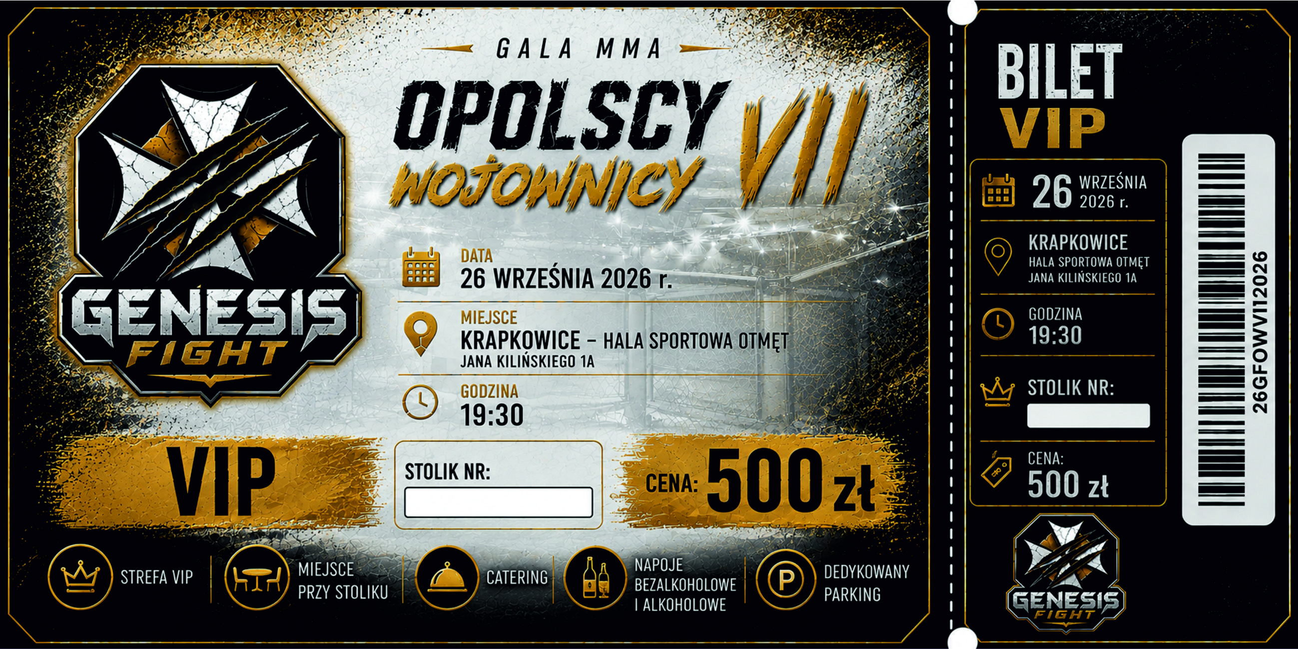 Bilet VIP na galę Genesis Fight